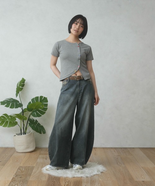 FCMM(エフシーエムエム)の「MULTI BUTTON CD/ マルチボタンCD(カーディガン/ボレロ・レディース・グレー/ブルー・SMALL/MEDIUM)」の4枚目の写真