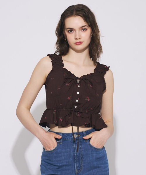 DEICY(デイシー)の「ローズ刺繍ギャザーブラウス(シャツ/ブラウス・レディース・ブラウン/ベビーピンク・FREE)」の15枚目の写真