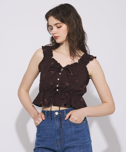 DEICY(デイシー)の「ローズ刺繍ギャザーブラウス(シャツ/ブラウス・レディース・ブラウン/ベビーピンク・FREE)」の16枚目の写真