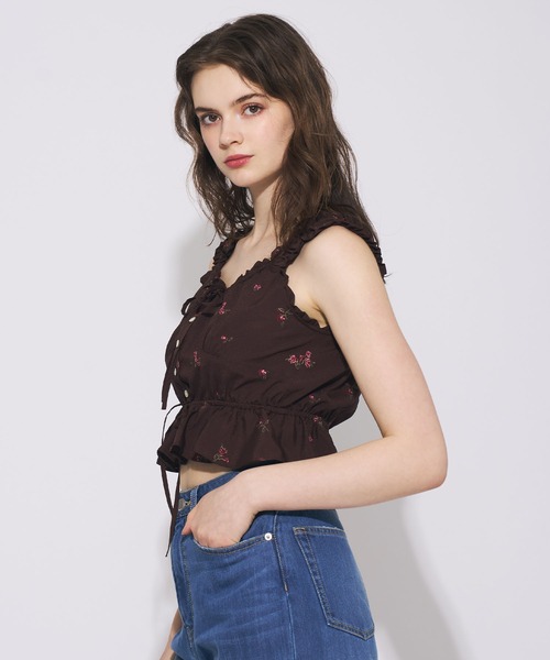 DEICY(デイシー)の「ローズ刺繍ギャザーブラウス(シャツ/ブラウス・レディース・ブラウン/ベビーピンク・FREE)」の17枚目の写真