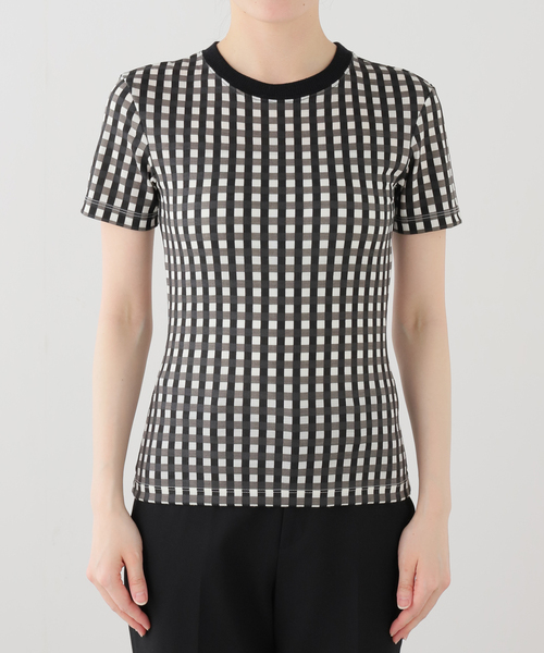 EDIT. FOR LULU(エディットフォールル)の「【babaco/ババコ】Gingham Check T-shirts(Tシャツ/カットソー・レディース・ブラック/カーキ・FREE)」の8枚目の写真