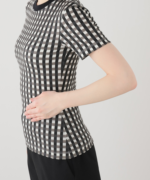EDIT. FOR LULU(エディットフォールル)の「【babaco/ババコ】Gingham Check T-shirts(Tシャツ/カットソー・レディース・ブラック/カーキ・FREE)」の11枚目の写真