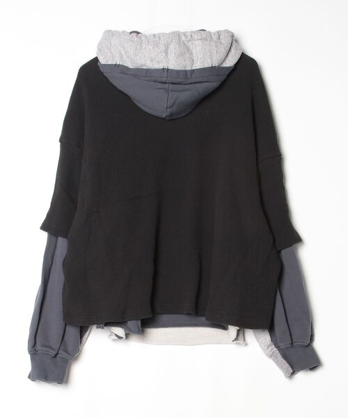 FACETASM（ファセッタズム）の「FACETASM LAYERED HOODIE JOO-SW-U01（パーカー・メンズ・ネイビー/チャコールグレー・4）」の3枚目の写真