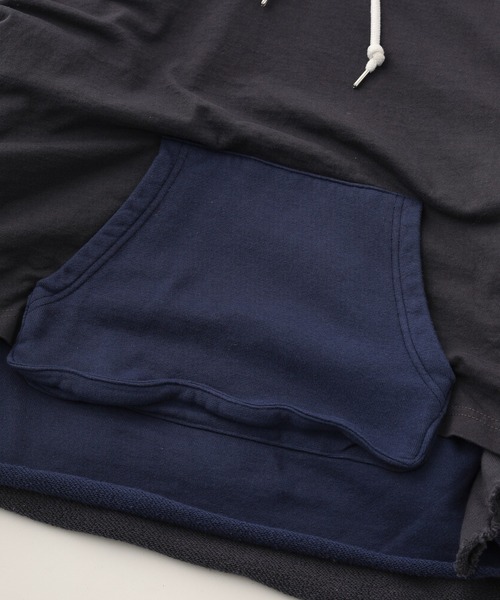 FACETASM（ファセッタズム）の「FACETASM LAYERED HOODIE JOO-SW-U01（パーカー・メンズ・ネイビー/チャコールグレー・4）」の6枚目の写真