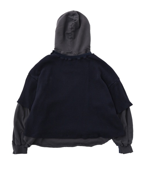 FACETASM（ファセッタズム）の「FACETASM LAYERED HOODIE JOO-SW-U01（パーカー・メンズ・ネイビー/チャコールグレー・4）」の11枚目の写真