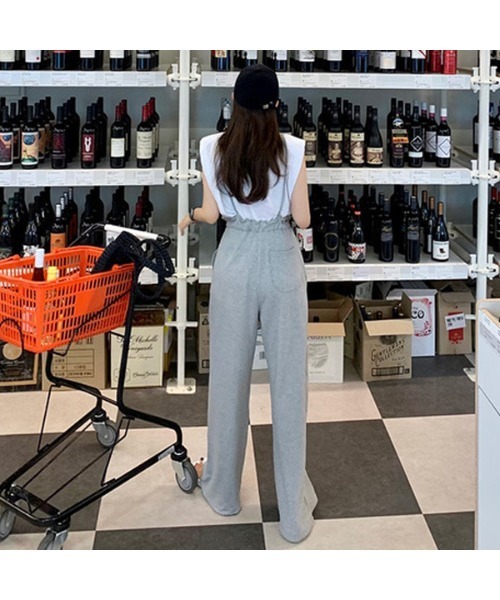 witch(ウイッチ)の「スウェットオールインワンサロペットロンパース(サロペット/オーバーオール・レディース・グレー/ブラック・FREE)」の5枚目の写真