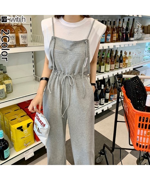 witch(ウイッチ)の「スウェットオールインワンサロペットロンパース(サロペット/オーバーオール・レディース・グレー/ブラック・FREE)」の3枚目の写真