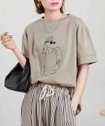A.N.L モデルモチーフ刺繍半袖Tシャツ