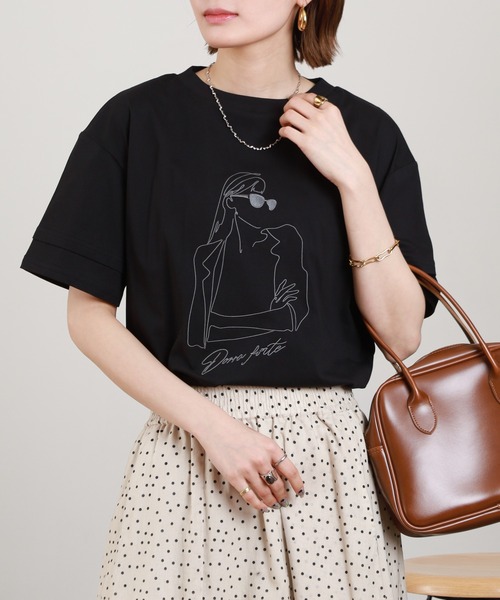 A.N.L(エーエヌエル レーベル)の「A.N.L モデルモチーフ刺繍半袖Tシャツ(Tシャツ/カットソー・レディース・オフホワイト/カーキ・38)」の10枚目の写真