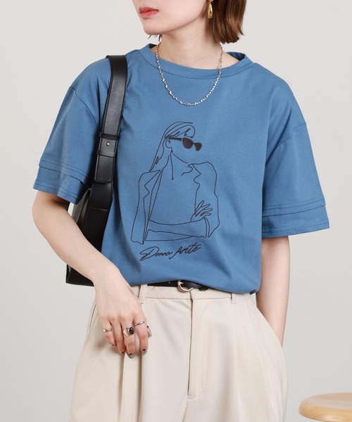 A.N.L(エーエヌエル レーベル)の「A.N.L モデルモチーフ刺繍半袖Tシャツ(Tシャツ/カットソー・レディース・オフホワイト/カーキ・38)」の21枚目の写真