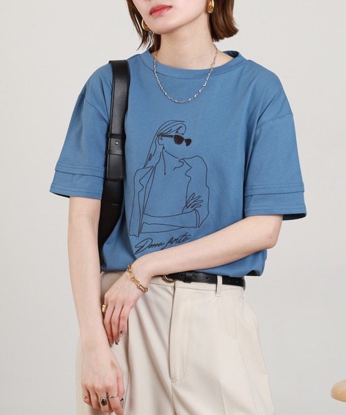 A.N.L(エーエヌエル レーベル)の「A.N.L モデルモチーフ刺繍半袖Tシャツ(Tシャツ/カットソー・レディース・オフホワイト/カーキ・38)」の22枚目の写真