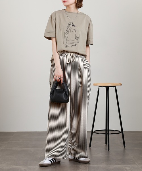 A.N.L(エーエヌエル レーベル)の「A.N.L モデルモチーフ刺繍半袖Tシャツ(Tシャツ/カットソー・レディース・オフホワイト/カーキ・38)」の18枚目の写真