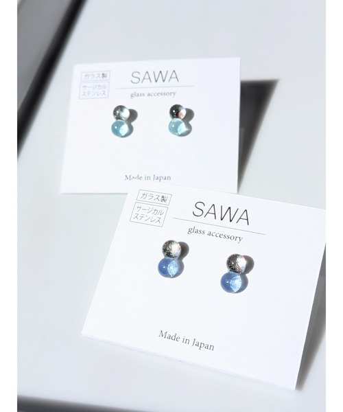 tone（トーン）の「【sawa】２粒ピアス(MA)（ピアス（両耳用）・レディース・ブルー系その他/ライトブルー・FREE）」の10枚目の写真