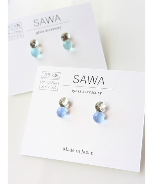 tone（トーン）の「【sawa】２粒ピアス(MA)（ピアス（両耳用）・レディース・ブルー系その他/ライトブルー・FREE）」の11枚目の写真