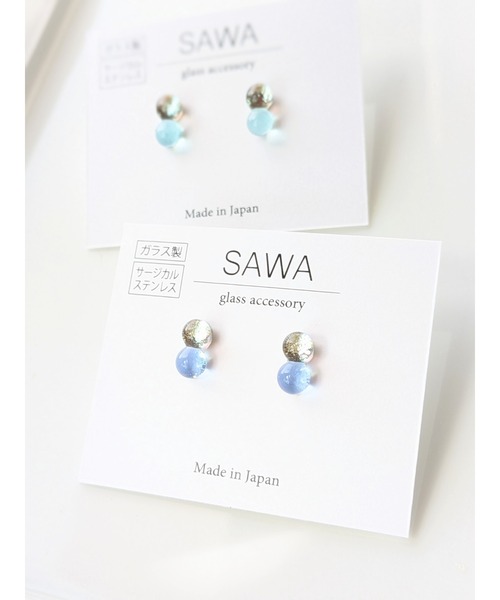 tone（トーン）の「【sawa】２粒ピアス(MA)（ピアス（両耳用）・レディース・ブルー系その他/ライトブルー・FREE）」の12枚目の写真