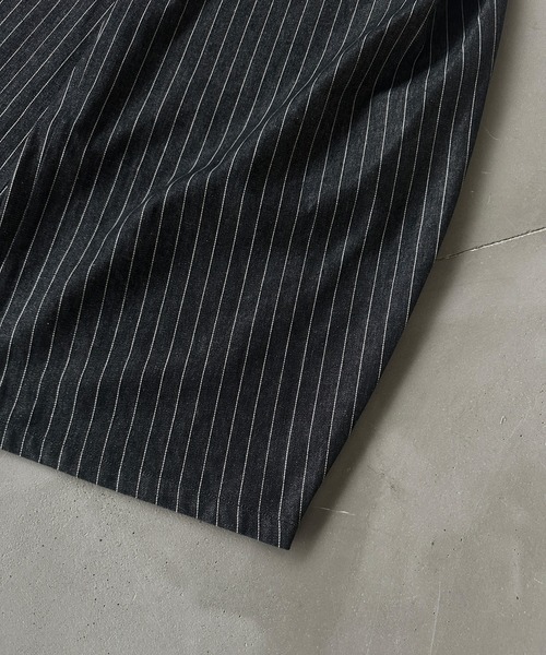 kutir(クティール)の「STRIPED CURVE SILHOUETTE BUGGY DENIM/ストライプカーブシルエットバギーデニム(デニムパンツ・メンズ・インディゴブルー/ブラック・SMALL/MEDIUM/LARGE)」の17枚目の写真
