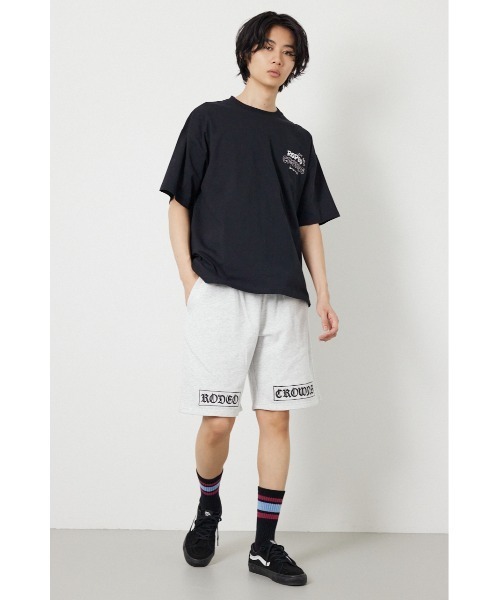 RODEO CROWNS WIDE BOWL(ロデオクラウンズワイドボウル)の「Blackletter ショートパンツ(スウェットパンツ・メンズ・グレー×ホワイト/ブラック/カモフラージュ・LARGE/MEDIUM/SMALL)」の17枚目の写真