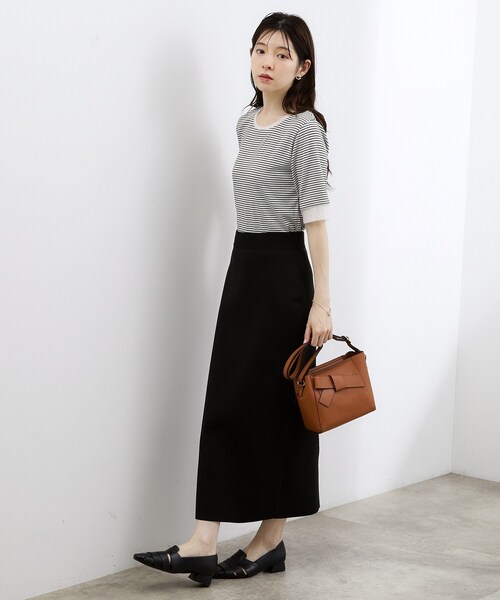 grove(グローブ)の「【ひんやり・UVカット】チュールトリミング5分袖Tシャツ(Tシャツ/カットソー・レディース・ブラック/ホワイト系5/こしょう色系/オフホワイト・02/03)」の19枚目の写真