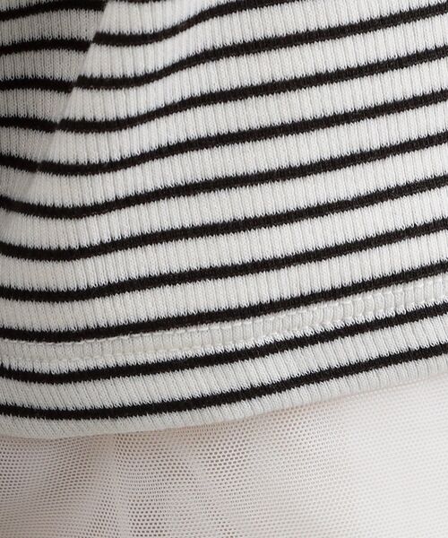 grove(グローブ)の「【ひんやり・UVカット】チュールトリミング5分袖Tシャツ(Tシャツ/カットソー・レディース・ブラック/ホワイト系5/こしょう色系/オフホワイト・02/03)」の20枚目の写真