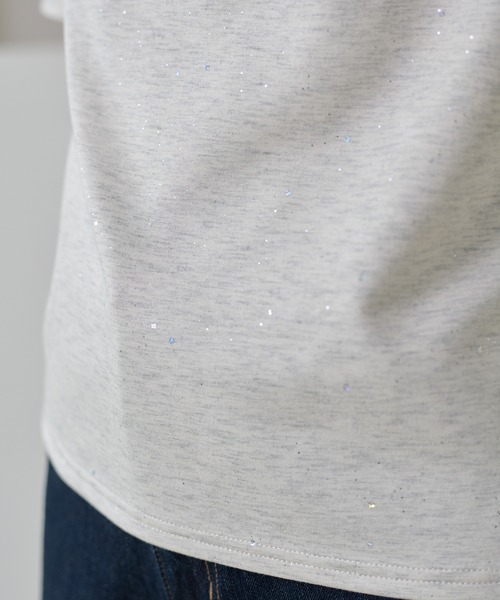 apres jour clair（アプレジュールクレア）の「【apres jour clair】ドレープラメトップス（Tシャツ/カットソー・レディース・グレー/ピンク/ネイビー/アイボリー・X-LARGE/フリー）」の12枚目の写真