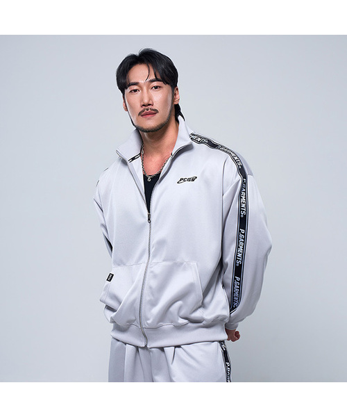 PHYSICAL GARMENTS（フィジカルガーメンツ）の「P2506 シャイニングトレーニングジップアップ [2COLOR]（ジャージ・メンズ・グレー/ブラック・MEDIUM/LARGE/X-LARGE/XX-LARGE）」の2枚目の写真