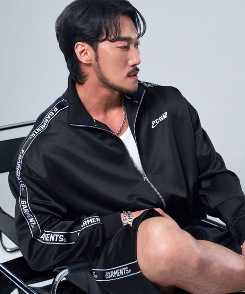 PHYSICAL GARMENTS（フィジカルガーメンツ）の「P2506 シャイニングトレーニングジップアップ [2COLOR]（ジャージ・メンズ・グレー/ブラック・MEDIUM/LARGE/X-LARGE/XX-LARGE）」の6枚目の写真