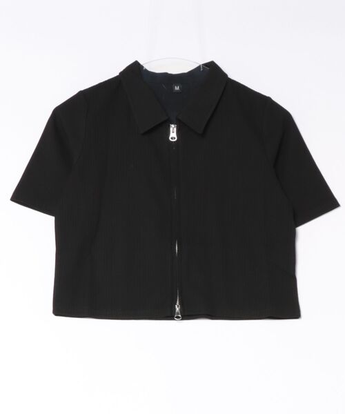 mellomela.（メロメラ）の「Wジップ襟付きカーディガン（Tシャツ/カットソー・レディース・ブラック/オフホワイト・M）」の21枚目の写真