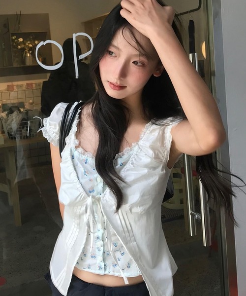 VIBGYOR（ヴィブジョー）の「【LAMPOON】花柄レイヤードブラウス（シャツ/ブラウス・レディース・ホワイト・MEDIUM/LARGE/SMALL）」の4枚目の写真