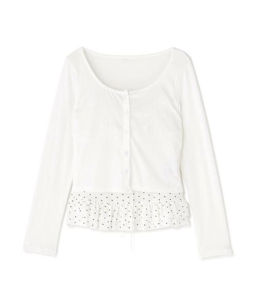 L.H.P(エルエイチピー)の「DeEVA/ディーヴァ/Dot Camisole & Cardigan(アンサンブル・レディース・ブラック/ホワイト・F)」の2枚目の写真