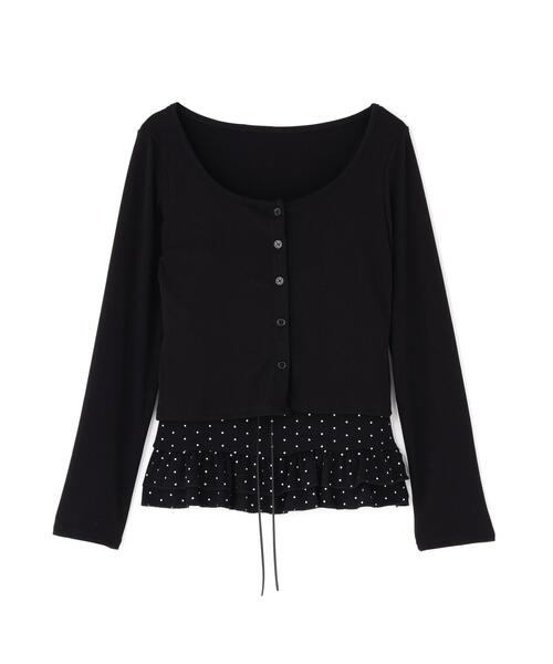 L.H.P(エルエイチピー)の「DeEVA/ディーヴァ/Dot Camisole & Cardigan(アンサンブル・レディース・ブラック/ホワイト・F)」の1枚目の写真