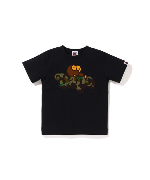 A BATHING APE(アベイシングエイプ)の「1ST CAMO MILO ON BAPE TEE(Tシャツ/カットソー・キッズ・ブラック×グリーン/ホワイト×イエロー/ホワイト×グリーン/ブラック×イエロー・130/110/140/100/90/120)」の4枚目の写真