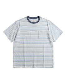 WILD BRICKS（ワイルドブリックス）の「W25 STRIPED POCKET TEE (blue)（Tシャツ/カットソー）」