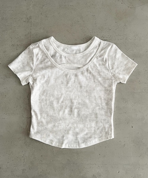 Bamm（バム）の「カットアウトコンパクトT（Tシャツ/カットソー・レディース・チャコールグレー/ブラック/ホワイト・FREE）」の14枚目の写真
