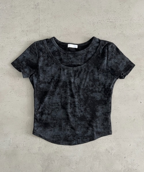 Bamm（バム）の「カットアウトコンパクトT（Tシャツ/カットソー・レディース・チャコールグレー/ブラック/ホワイト・FREE）」の9枚目の写真