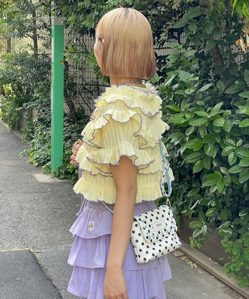 HELLO.SANFRANCISCO（ハローサンフランシスコ）の「【HELLO.SANFRANCISCO/ハローサンフランシスコ】2WAYフリルメロウボレロ（Tシャツ/カットソー・レディース・イエロー/サックスブルー/アイボリー・ONE SIZE）」の11枚目の写真
