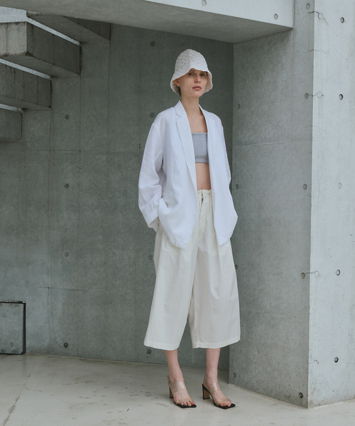 CALMER(カルメール)の「LINEN Jacket / リネンジャケット(その他アウター・レディース・ネイビー/ホワイト・2/1)」の11枚目の写真