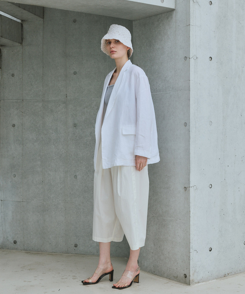 CALMER(カルメール)の「LINEN Jacket / リネンジャケット(その他アウター・レディース・ネイビー/ホワイト・2/1)」の10枚目の写真