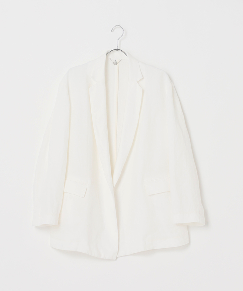 CALMER(カルメール)の「LINEN Jacket / リネンジャケット(その他アウター・レディース・ネイビー/ホワイト・2/1)」の5枚目の写真