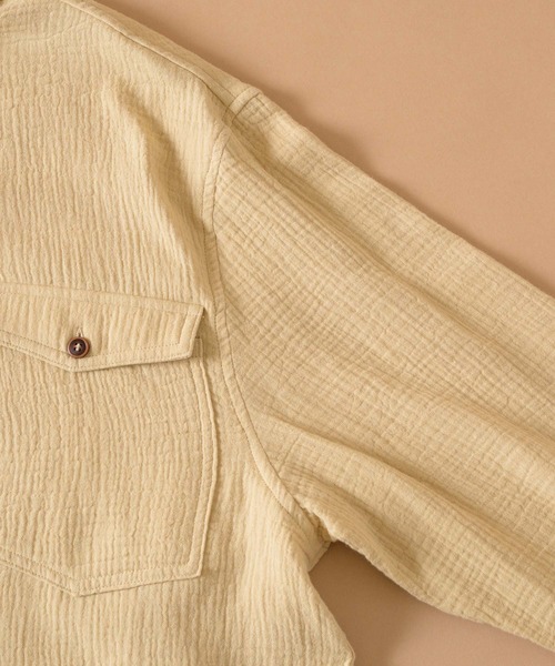 Zooodle(ズードル)の「Double Pocket Cotton Shirt - ダブルポケットコットンシャツ -(シャツ/ブラウス・メンズ・ネイビー/ベージュ・MEDIUM/LARGE)」の14枚目の写真