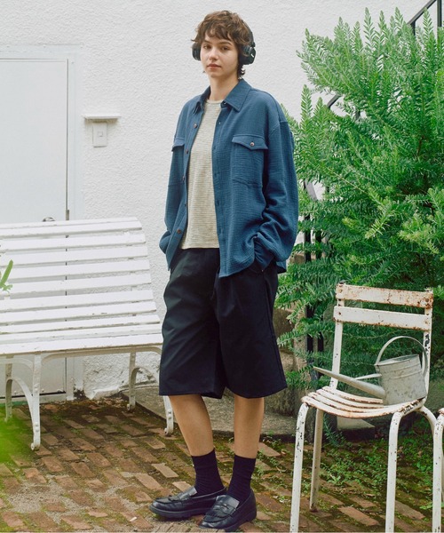 Zooodle(ズードル)の「Double Pocket Cotton Shirt - ダブルポケットコットンシャツ -(シャツ/ブラウス・メンズ・ネイビー/ベージュ・MEDIUM/LARGE)」の8枚目の写真