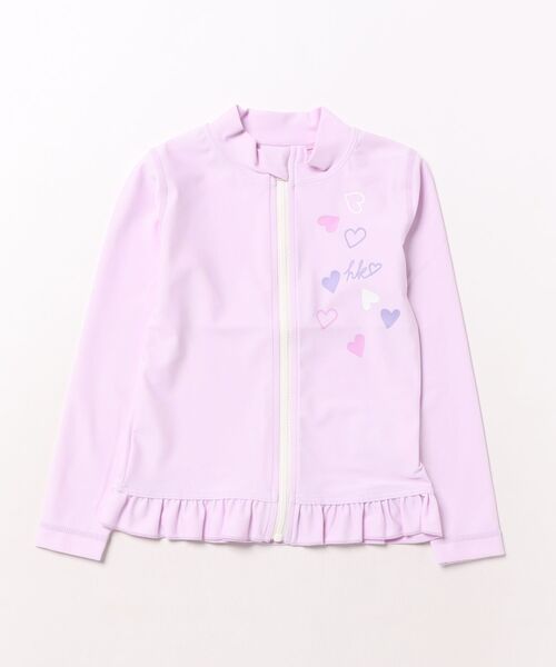 HAKKA KIDS（ハッカキッズ）の「ハートプリントラッシュガード（UVカット）（ラッシュガード・キッズ・ピンク/パープル・M/S/L）」の9枚目の写真