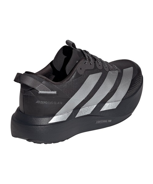 adidas（アディダス）の「adidas/アディダス ランニングシューズ ADIZERO EVO SL ATR M アディゼロ エヴォ KK2721（スニーカー・レディース・ブラック×シルバー・24.5cm/24.0cm/23.5cm/23.0cm/26.0cm/25.5cm/25.0cm）」の4枚目の写真