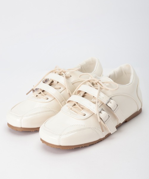 Lace Ladies(レースレディース)の「パテント調 ダブルストラップ付き レースアップ スニーカー(スニーカー・レディース・アイボリー/レッド/ブラック・23cm/24cm/24.5cm/25cm/23.5cm/22.5cm)」の18枚目の写真