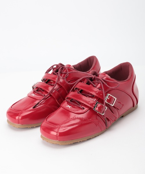 Lace Ladies(レースレディース)の「パテント調 ダブルストラップ付き レースアップ スニーカー(スニーカー・レディース・アイボリー/レッド/ブラック・23cm/24cm/24.5cm/25cm/23.5cm/22.5cm)」の19枚目の写真