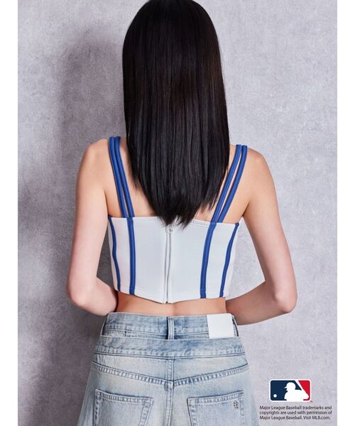 GYDA（ジェイダ）の「GYDA［MLB］bijou logo line ビスチェ【セットアップ着用可能】（タンクトップ・レディース・ブラック/オフホワイト/グレー/その他1・FREE）」の14枚目の写真