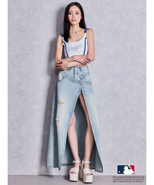 GYDA（ジェイダ）の「GYDA［MLB］bijou logo line ビスチェ【セットアップ着用可能】（タンクトップ・レディース・ブラック/オフホワイト/グレー/その他1・FREE）」の15枚目の写真