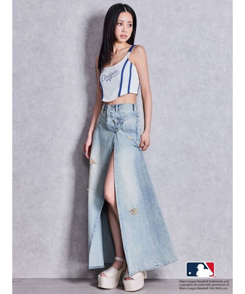 GYDA（ジェイダ）の「GYDA［MLB］bijou logo line ビスチェ【セットアップ着用可能】（タンクトップ・レディース・ブラック/オフホワイト/グレー/その他1・FREE）」の16枚目の写真