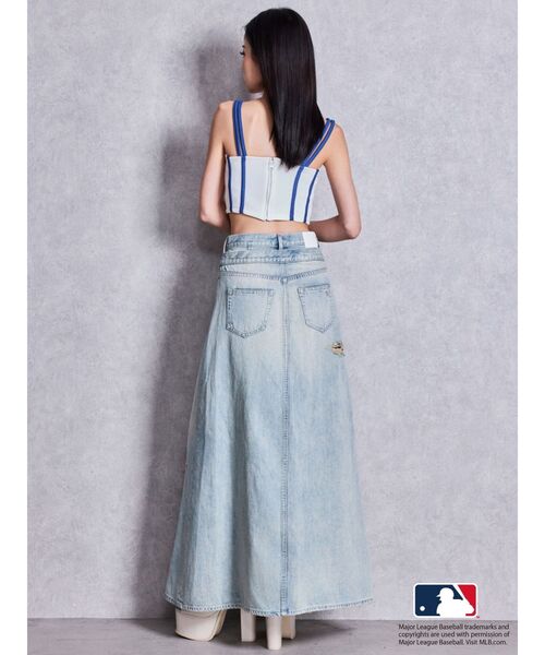 GYDA（ジェイダ）の「GYDA［MLB］bijou logo line ビスチェ（タンクトップ・レディース・ブラック/オフホワイト/グレー・FREE）」の6枚目の写真