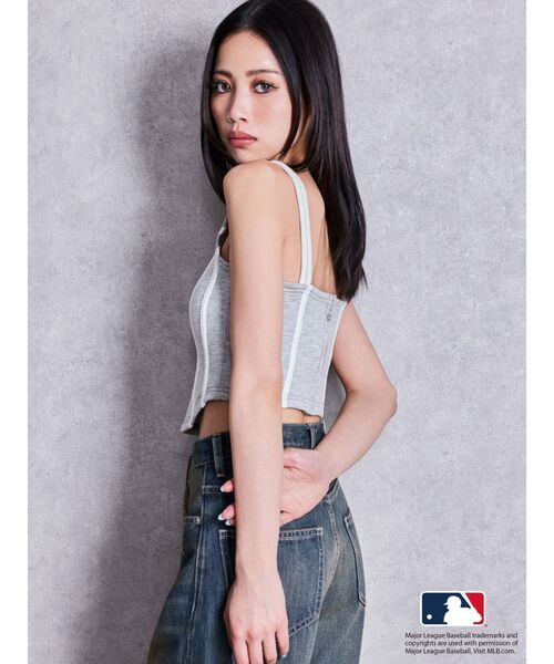 GYDA（ジェイダ）の「GYDA［MLB］bijou logo line ビスチェ（タンクトップ・レディース・ブラック/オフホワイト/グレー・FREE）」の11枚目の写真