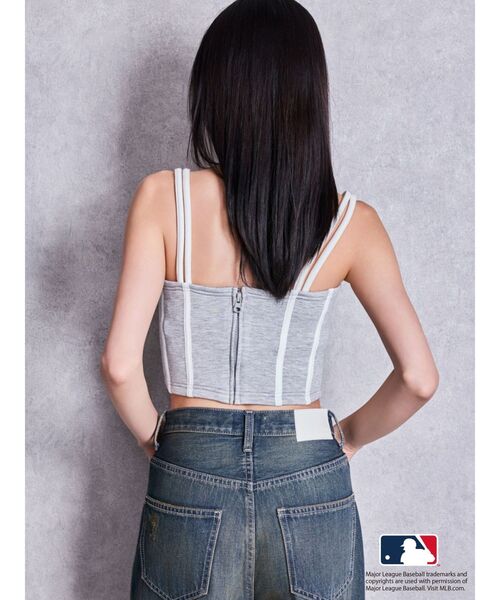 GYDA（ジェイダ）の「GYDA［MLB］bijou logo line ビスチェ（タンクトップ・レディース・ブラック/オフホワイト/グレー・FREE）」の12枚目の写真